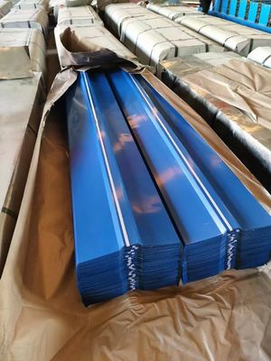 Blue DC02 Corrugated Galvanised Iron Sheets 180g ASTM Corr Gi Sheet